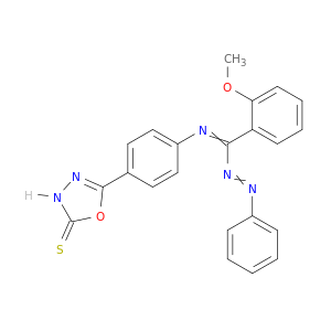 1,3,4-Oxadiazole-2(3H)-thione,5-[4-[[(2-methoxyphenyl)(2-phenyldiazenyl)methylene]amino]phenyl]-