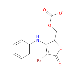 Carbonic acid, 4-bromo-2,5-dihydro-5-oxo-3-(phenylamino)-2-furanylmethyl ester