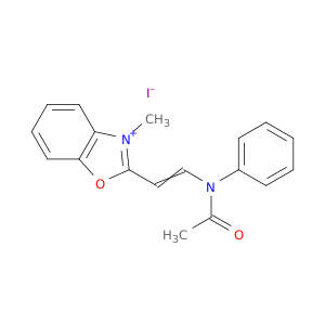 Benzoxazolium, 2-[2-(acetylphenylamino)ethenyl]-3-methyl-, iodide