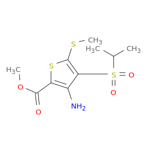 2-Thiophenecarboxylicacid, 3-amino-4-[(1-methylethyl)sulfonyl]-5-(methylthio)-, methyl ester