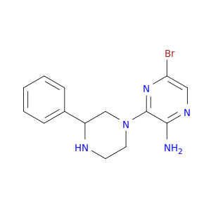2-Pyrazinamine,5-bromo-3-(3-phenyl-1-piperazinyl)-