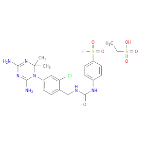 ethanesulfonic acid- 4-({[2-chloro-4-(4,6-diamino-2,2-dimethyl-1,3,5-triazin-1(2h)-yl)benzyl]carbamoyl}amino)benzenesulfonyl fluoride(1:1)