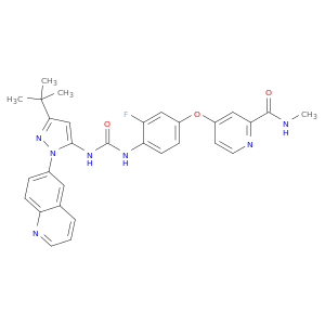 N-[3-叔丁基-1-(喹啉-6-基)-1H-吡唑-5-基]-N'-[2-氟-4-[(2-(甲基氨基甲酰基)吡啶-4-基)氧]苯基]脲