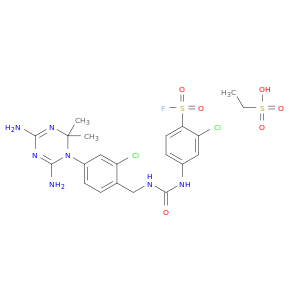 ethanesulfonic acid- 2-chloro-4-({[2-chloro-4-(4,6-diamino-2,2-dimethyl-1,3,5-triazin-1(2h)-yl)benzyl]carbamoyl}amino)benzenesulfonyl fluoride(1:1)