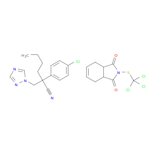 2-(4-chlorophenyl)-2-(1h-1,2,4-triazol-1-ylmethyl)hexanenitrile- 2-[(trichloromethyl)sulfanyl]-3a,4,7,7a-tetrahydro-1h-isoindole-1,3(2h)-dione(1:1)
