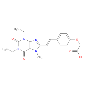 Acetic acid,[4-[2-(1,3-diethyl-2,3,6,7-tetrahydro-7-methyl-2,6-dioxo-1H-purin-8-yl)ethenyl]phenoxy]-,(E)- (9CI)