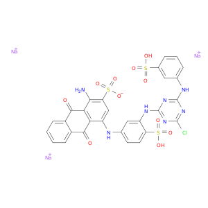 2-蒽磺酸,1-氨基-4-[[3-[4-氯-6-[(3-硫苯基)氨基]-1,3,5-三嗪-2-基]氨基]-4-磺基]氨基]-9,10-二氢-9,10-二氧化硅,钠盐(1：3)