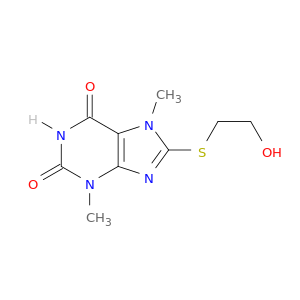 1H-Purine-2,6-dione,3,7-dihydro-8-[(2-hydroxyethyl)thio]-3,7-dimethyl-