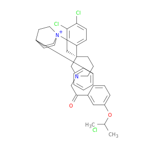 1-Azoniabicyclo[2.2.2]octane,1-[2-[(3S)-3-(3,4-dichlorophenyl)-1-[2-[3-(1-methylethoxy)phenyl]acetyl]-3-piperidinyl]ethyl]-4-phenyl-,chloride (1:1)