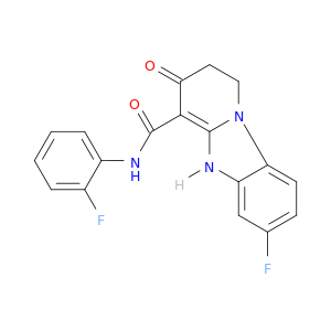 PYRIDO[1,2-A]BENZIMIDAZOLE-4-CARBOXAMIDE, 7-FLUORO-N-(2-FLUOROPHENYL)-1,2,3,5-TETRAHYDRO-3-OXO-