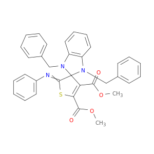 1,3-DIHYDRO-2'-(PHENYLIMINO)-1,3-BISBENZYL-SPIRO[2H-BENZO[D]IMIDAZOLE-2,3'(2'H)-THIOPHENE]-4',5'-DICARBOXYLIC ACID 4',5'-DIMETHYL ESTER