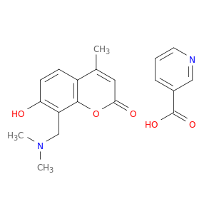 3-Pyridinecarboxylicacid, compd. with 8-[(dimethylamino)methyl]-7-hydroxy-4-methyl-2H-1-benzopyran-2-one(1:1)