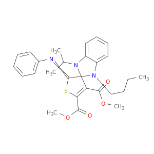 1-BUTYL-1,3-DIHYDRO-3-(1-METHYLETHYL)-2'-(PHENYLIMINO)-SPIRO[2H-BENZO[D]IMIDAZOLE-2,3'(2'H)-THIOPHENE]-4',5'-DICARBOXYLIC ACID DIMETHYL ESTER