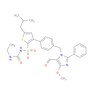 N-(乙基氨甲酰)-3-(4-((5-甲酰基-4-甲氧基-2-苯基-1H-咪唑-1-基)甲基)苯基)-5-异丁基噻吩-2-磺酰胺