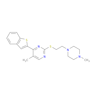 Pyrimidine,4-benzo[b]thien-2-yl-5-methyl-2-[[2-(4-methyl-1-piperazinyl)ethyl]thio]-