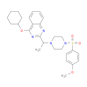 4-(CYCLOHEXYLOXY)-2-(1-(4-[(4-METHOXYBENZENE)SULFONYL]PIPERAZIN-1-YL)ETHYL)QUINAZOLINE