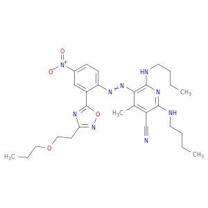 2,6-双(丁基氨基)-4-甲基-5-[2-[4-硝基-2-[3-(2-丙氧基乙基)-1,2,4-恶二唑-5-苯基]二亚苯基]-3-吡啶羰基腈