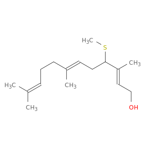 2,6,10-Dodecatrien-1-ol, 3,7,11-trimethyl-4-(methylthio)-, (E,E)-