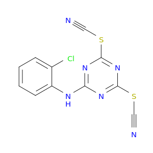 Thiocyanic acid,6-(o-chloroanilino)-s-triazine-2,4-diyl ester (7CI,8CI)