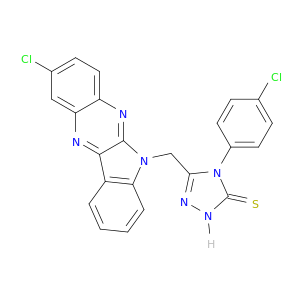 2,4-DIHYDRO-5-((2-CHLORO-6H-INDOLO(2,3-B)QUINOXALIN-6-YL)METHYL)-4-(4-CHLOROPHENYL)-3H-1,2,4-TRIAZOLE-3-THIONE