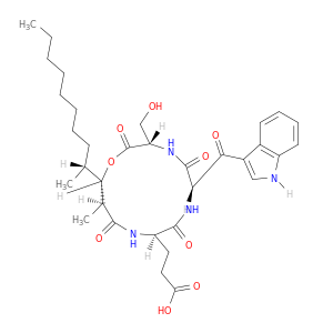 3-[(3S,6S,9R,12S,13S)-13-[(2R)-decan-2-yl]-3-(hydroxymethyl)-6-(1H-indole-3-carbonyl)-12-methyl-2,5,8,11-tetraoxo-1-oxa-4,7,10-triazacyclotridec-9-yl]propanoic acid