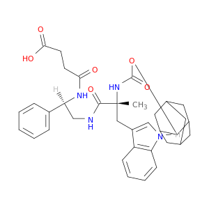 4-(((R)-2-((R)-2-(((Adamantan-2-yloxy)carbonyl)amino)-3-(1H-indol-3-yl)-2-methylpropanamido)-1-phenylethyl)amino)-4-oxobutanoic acid