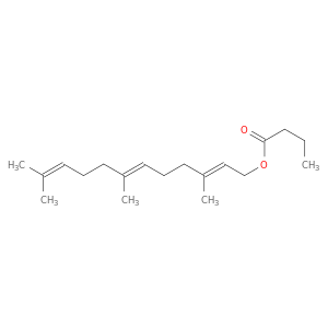 Butanoic acid, (2E,6E)-3,7,11-trimethyl-2,6,10-dodecatrienyl ester