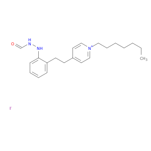 Pyridinium, 4-[2-[2-(2-formylhydrazino)phenyl]ethyl]-1-heptyl-, iodide