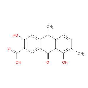 2-Anthracenecarboxylicacid, 9,10-dihydro-3,8-dihydroxy-7,10-dimethyl-9-oxo- (9CI)