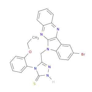 2,4-DIHYDRO-5-((9-BROMO-6H-INDOLO(2,3-B)QUINOXALIN-6-YL)METHYL)-4-(2-ETHOXYPHENYL)-3H-1,2,4-TRIAZOLE-3-THIONE