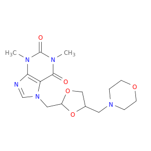 3,7-DIHYDRO-1,3-DIMETHYL-7-((4-(4-MORPHOLINYLMETHYL)-1,3-DIOXOLAN-2-YL)METHYL)-1H-PURINE-2,6-DIONE