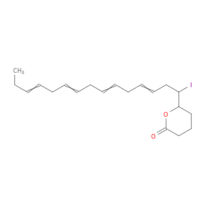 2H-Pyran-2-one, tetrahydro-6-(1-iodo-3,6,9,12-pentadecatetraenyl)-