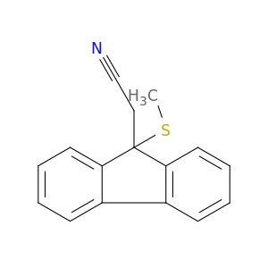 9H-Fluorene-9-acetonitrile, 9-(methylthio)-