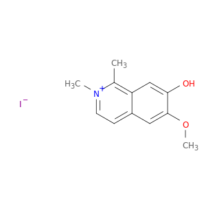 Isoquinolinium, 7-hydroxy-6-methoxy-1,2-dimethyl-, iodide(1:1)