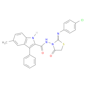 1H-Indole-2-carboxamide,N-[2-[(4-chlorophenyl)imino]-4-oxo-3-thiazolidinyl]-5-methyl-3-phenyl-