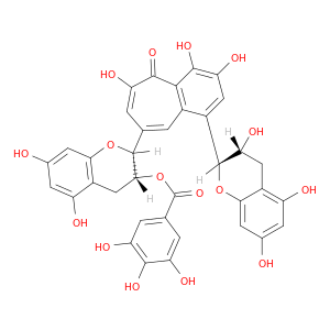 (2R,3R)-5,7-二羟基-2-(3,4,6-三羟基-5-氧代-1-((2R,3R)-3,5,7-三羟基色满-2-基)-5H-苯并[7]轮烯-8-基)色满-3-基 3,4,5-三羟基苯甲酸酯
