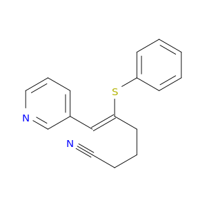 5-Hexenenitrile, 5-(phenylthio)-6-(3-pyridinyl)-, (5Z)-