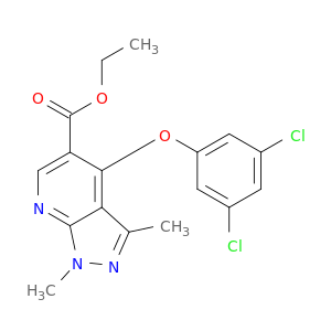乙基(3,5-二氯氧基)-1,3-二甲基-1H-吡唑[3,4-B]吡啶-5-羧酸盐