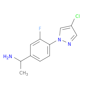 1-[4-(4-Chloro-1H-pyrazol-1-yl)-3-fluorophenyl]ethan-1-amine