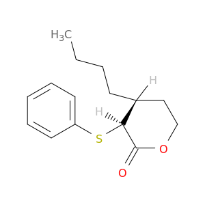 2H-Pyran-2-one, 4-butyltetrahydro-3-(phenylthio)-, trans-