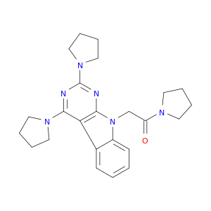 ETHANONE, 2-(2,4-DI-1-PYRROLIDINYL-9H-PYRIMIDO[4,5-B]INDOL-9-YL)-1-(1-PYRROLIDINYL)-