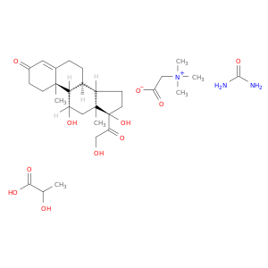 (8S,9S,10R,11S,13S,14S,17R)-11,17-dihydroxy-17-(2-hydroxyacetyl)-10,13-dimethyl-2,6,7,8,9,11,12,14,15,16-decahydro-1H-cyclopenta[a]phenanthren-3-one; 2-hydroxypropanoic acid; 2-trimethylammonioacetate; urea