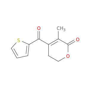 2H-Pyran-2-one, 5,6-dihydro-3-methyl-4-(2-thienylcarbonyl)-