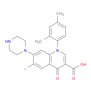 3-Quinolinecarboxylicacid, 1-(2,4-dimethylphenyl)-6-fluoro-1,4-dihydro-4-oxo-7-(1-piperazinyl)-