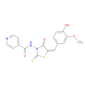 N-[(5E)-5-[(4-HYDROXY-3-METHOXY-PHENYL)METHYLIDENE]-4-OXO-2-SULFANYLIDENE-THIAZOLIDIN-3-YL]PYRIDINE-4-CARBOXAMIDE