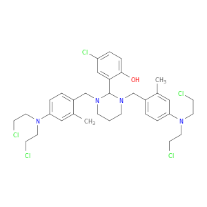 2-(1,3-bis{4-[bis(2-chloroethyl)amino]-2-methylbenzyl}hexahydropyrimidin-2-yl)-4-chlorophenol