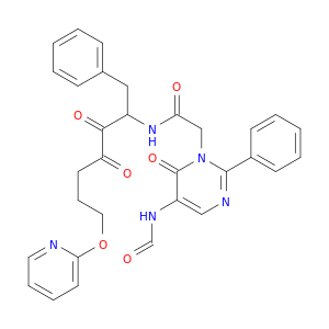 (2-(5-Formylamino-6-oxo-2-phenyl-1,6-dihydropyrimidine-1-yl)-N-(3,4-dioxo-1-phenyl-7-(2-pyridyloxy)-2-heptyl)acetamide)