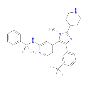 2-PYRIDINAMINE, 4-[1-METHYL-2-(4-PIPERIDINYL)-4-[3-(TRIFLUOROMETHYL)PHENYL]-1H-IMIDAZOL-5-YL]-N-[(1S)-1-PHENYLETHYL]-