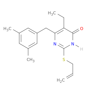 6-(3,5-dimethylbenzyl)-5-ethyl-2-(prop-2-en-1-ylsulfanyl)pyrimidin-4-ol