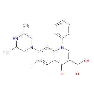 3-Quinolinecarboxylicacid, 7-(3,5-dimethyl-1-piperazinyl)-6-fluoro-1,4-dihydro-4-oxo-1-phenyl-